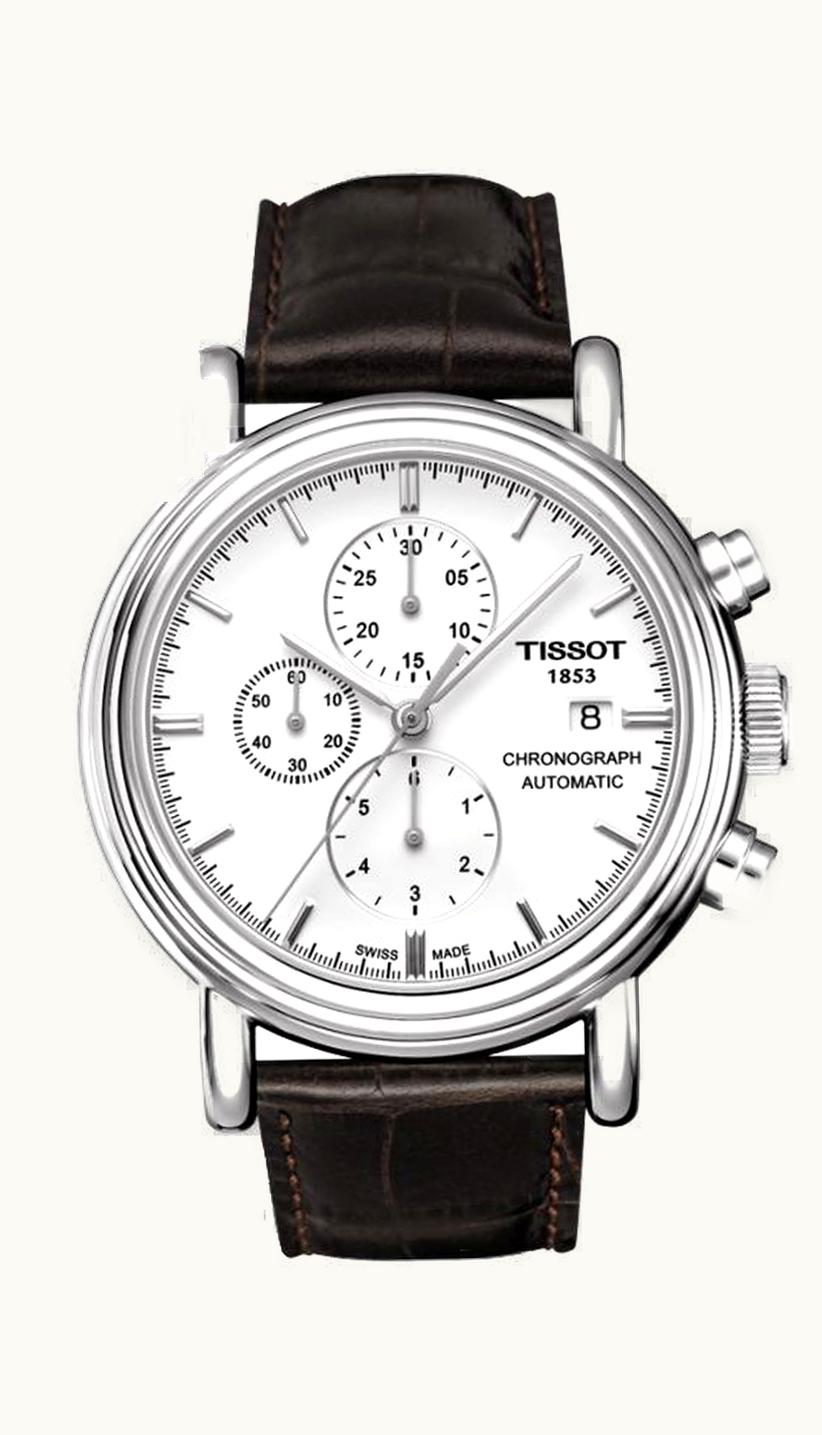 Tissot Carson Chronograph Automatic 42 Stainless Steel / White / Strap