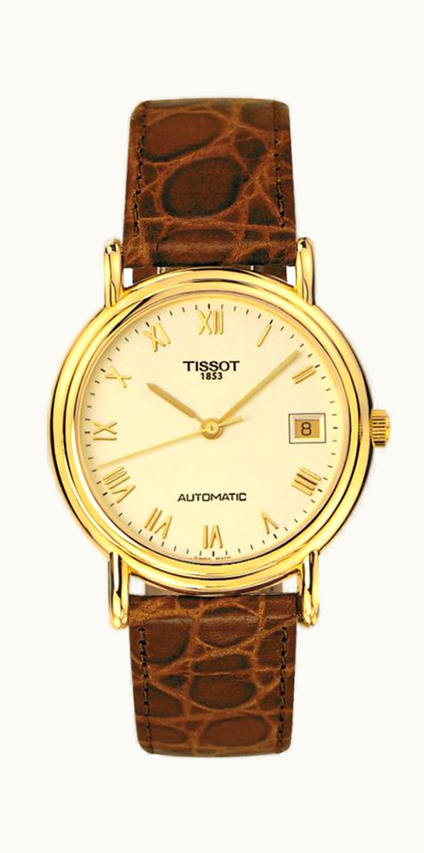 Tissot Carson Automatic 35.5 Yellow Gold / Champagne / Strap