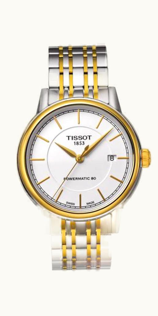Tissot Carson Powermatic 80 Two Tone / White / Bracelet