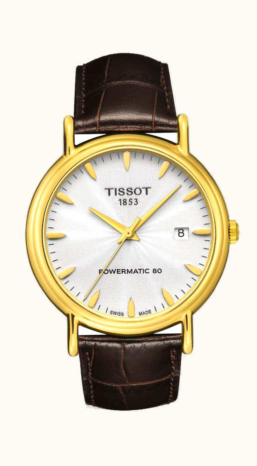 Tissot Carson Powermatic 80 40 Yellow Gold / Silver / Strap