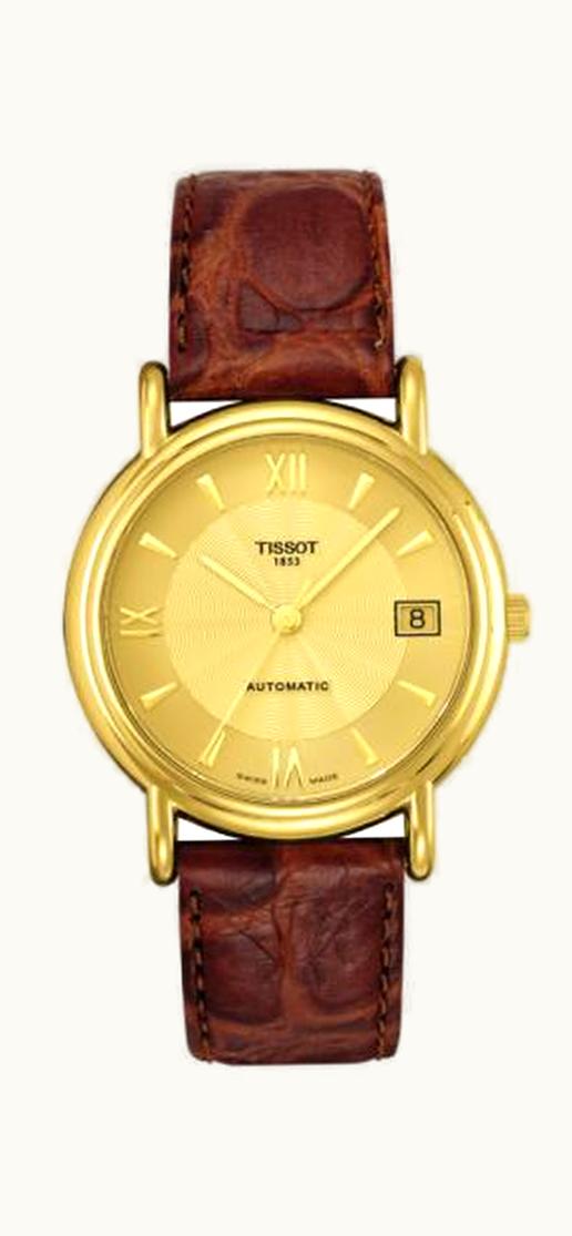 Tissot Carson Automatic 35.5 Yellow Gold / Champagne / Strap