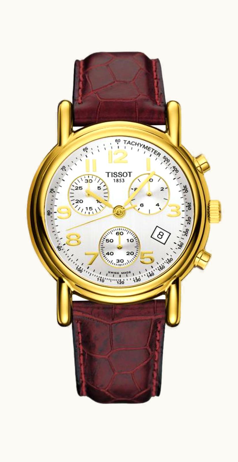 Tissot Carson Chronograph Quartz 39.7 Yellow Gold / Silver / Strap