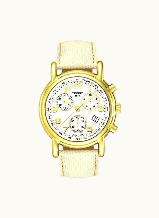 Tissot Carson Chronograph Quartz 39.7 Yellow Gold / MOP / Strap