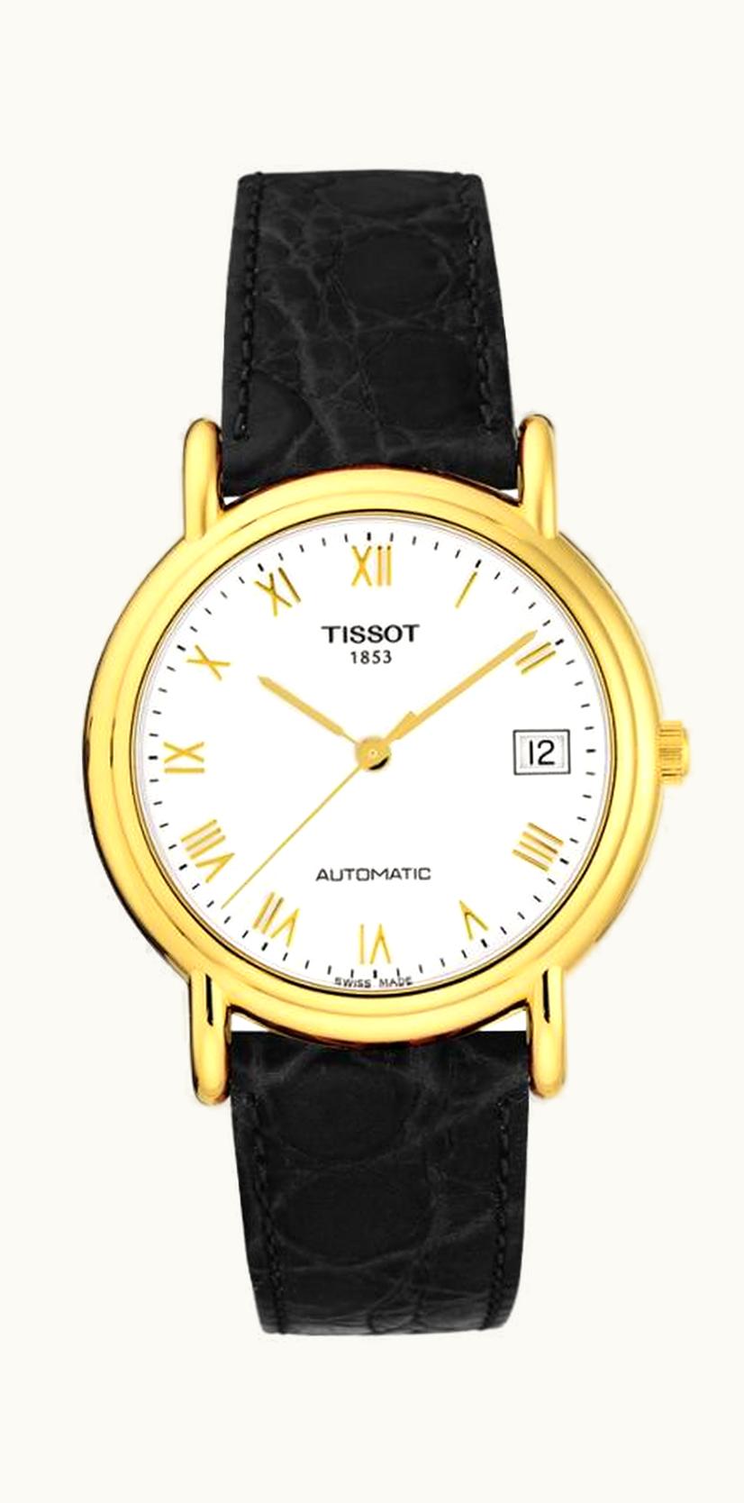 Tissot Carson Automatic 35.5 Yellow Gold / White / Strap