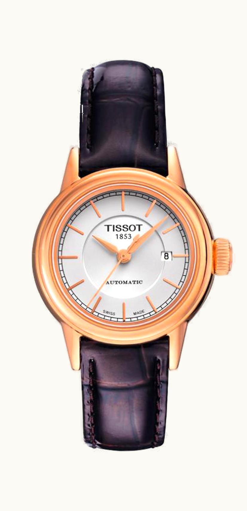 Tissot Carson Automatic 29.5 Rose Gold PVD / Silver / Strap