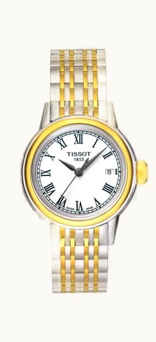 Tissot Carson Quartz 29.7 Stainless Steel / Yellow Gold PVD / White / Bracelet