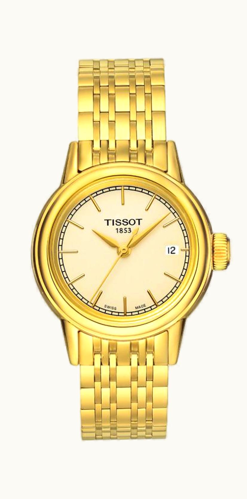 Tissot Carson Quartz 29.7 Yellow Gold PVD / Champagne / Bracelet