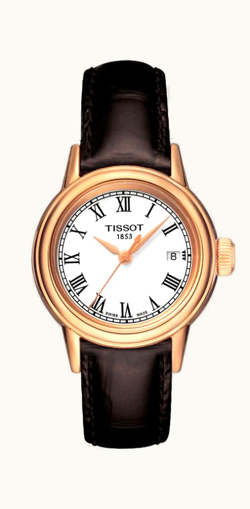 Tissot Carson Quartz 29.7 Rose Gold PVD / White / Strap