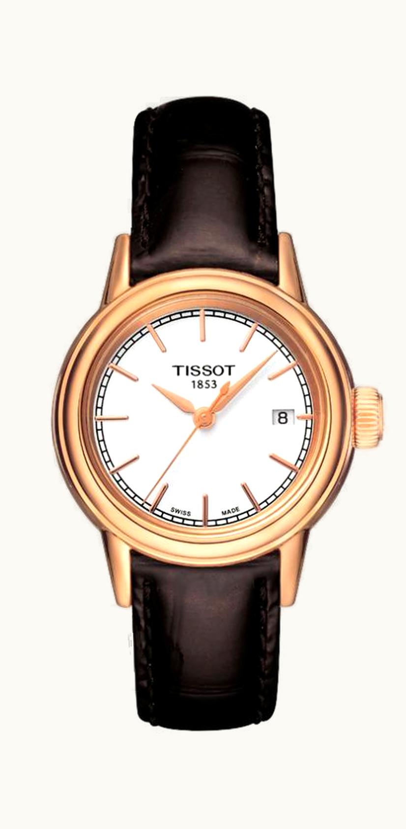 Tissot Carson Quartz 29.7 Rose Gold PVD / White / Strap