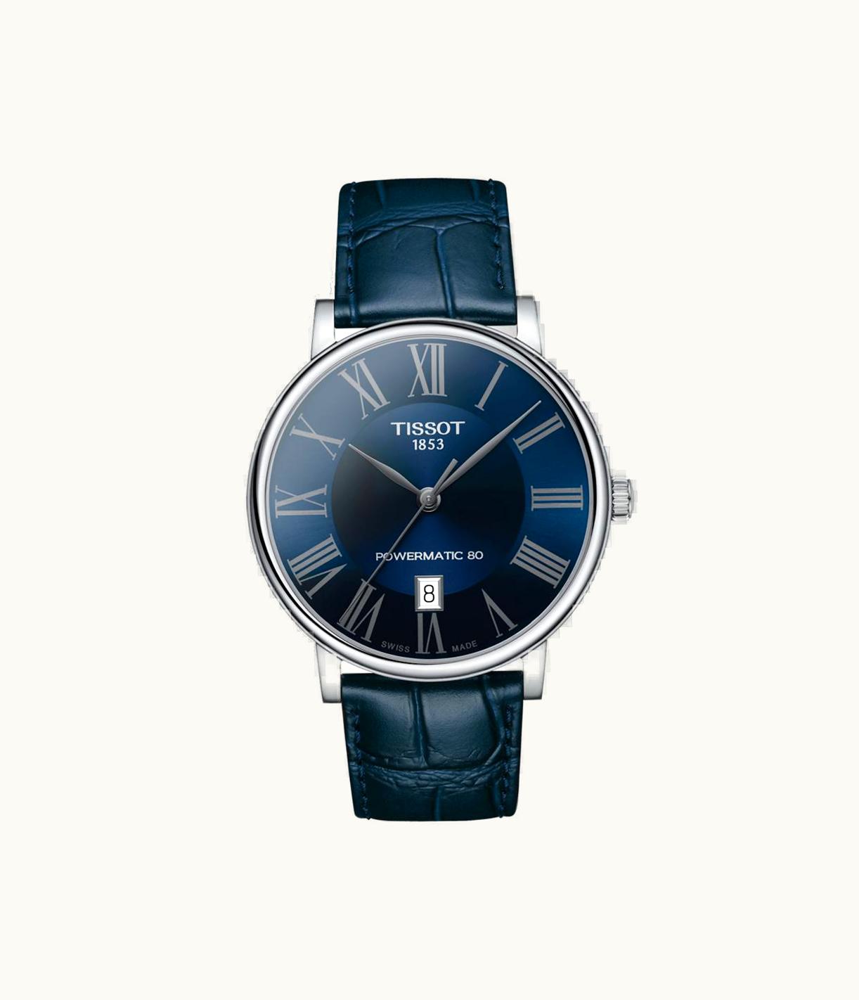 Tissot Carson Premium Powermatic 80 Stainless Steel / Blue / Strap