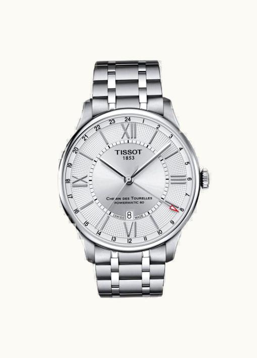 Tissot Chemin Des Tourelles Powermatic 80 GMT 42 Stainless Steel / Silver / Bracelet