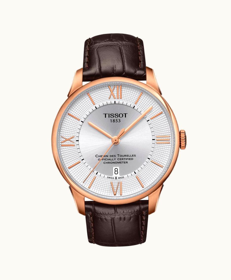 Tissot Chemin Des Tourelles Powermatic 80 COSC 42 Rose Gold PVD / Silver / Strap
