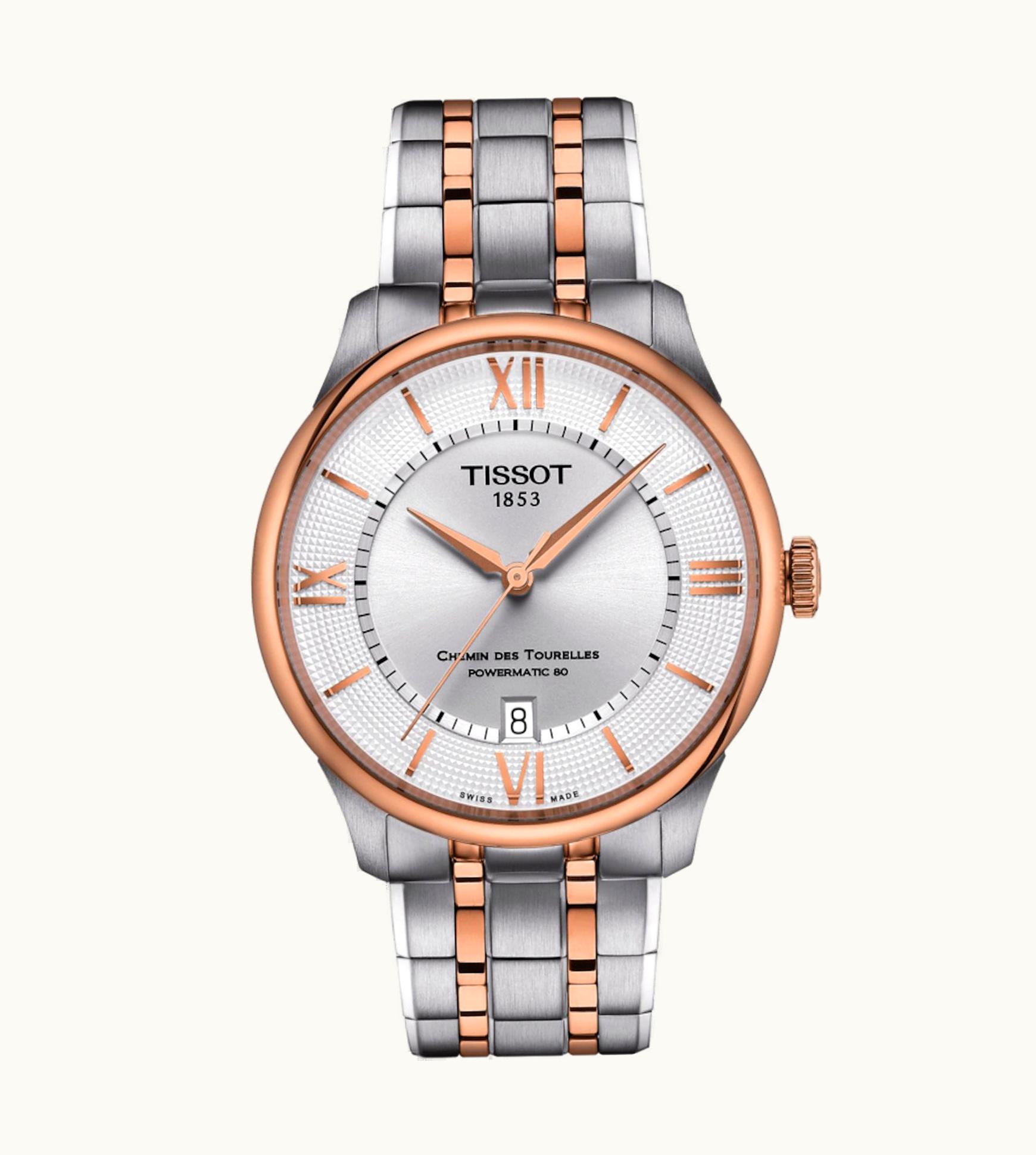 Tissot Chemin Des Tourelles Powermatic 80 39 Stainless Steel - Rose Gold / Silver / Bracelet