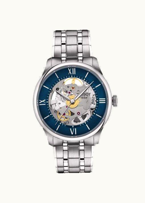 Tissot Chemin Des Tourelles Squelette Stainless Steel / Blue / Bracelet