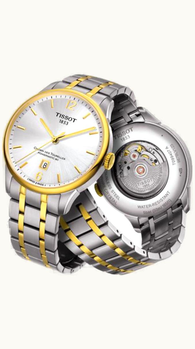 Tissot Chemin des Tourelles Powermatic 80 Two Tone / Silver / Bracelet