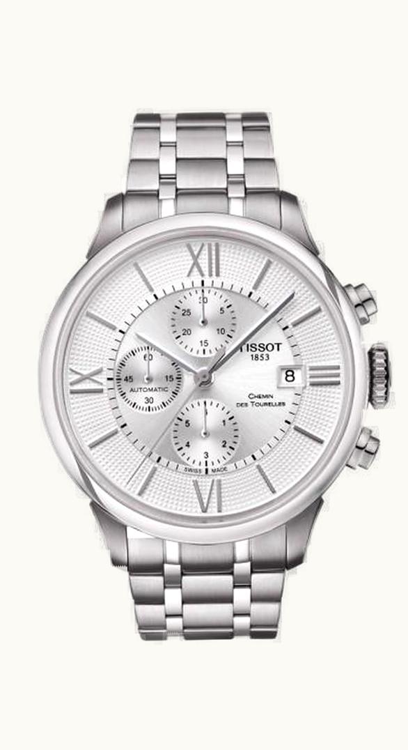 Tissot Chemin des Tourelles Automatic Chronograph Stainless Steel / Silver / Bracelet