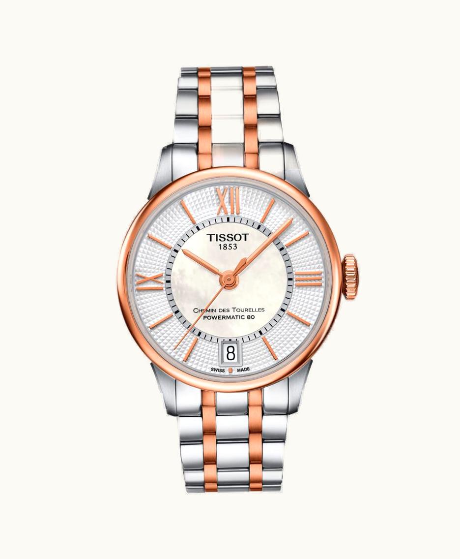 Tissot Chemin Des Tourelles Powermatic 80 32 Stainless Steel / Rose Gold PVD / MOP / Bracelet
