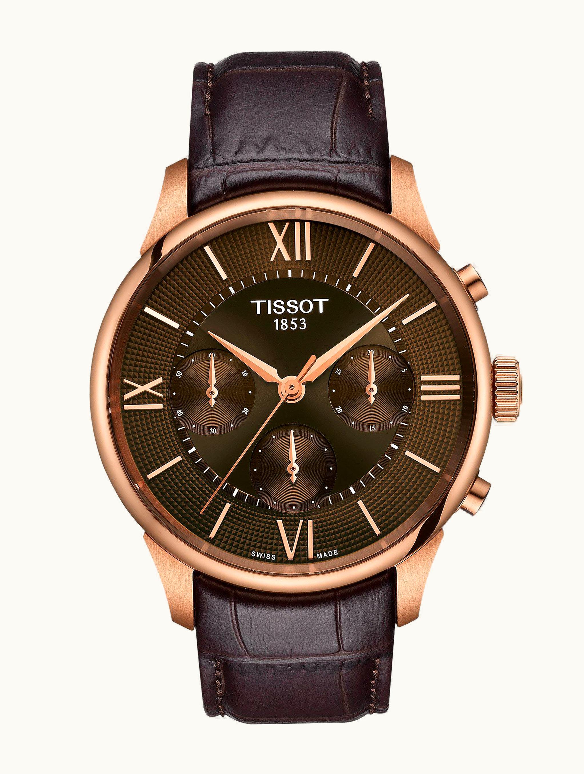 Tissot Chemin Des Tourelles Chronograph Automatic Rose Gold / Brown