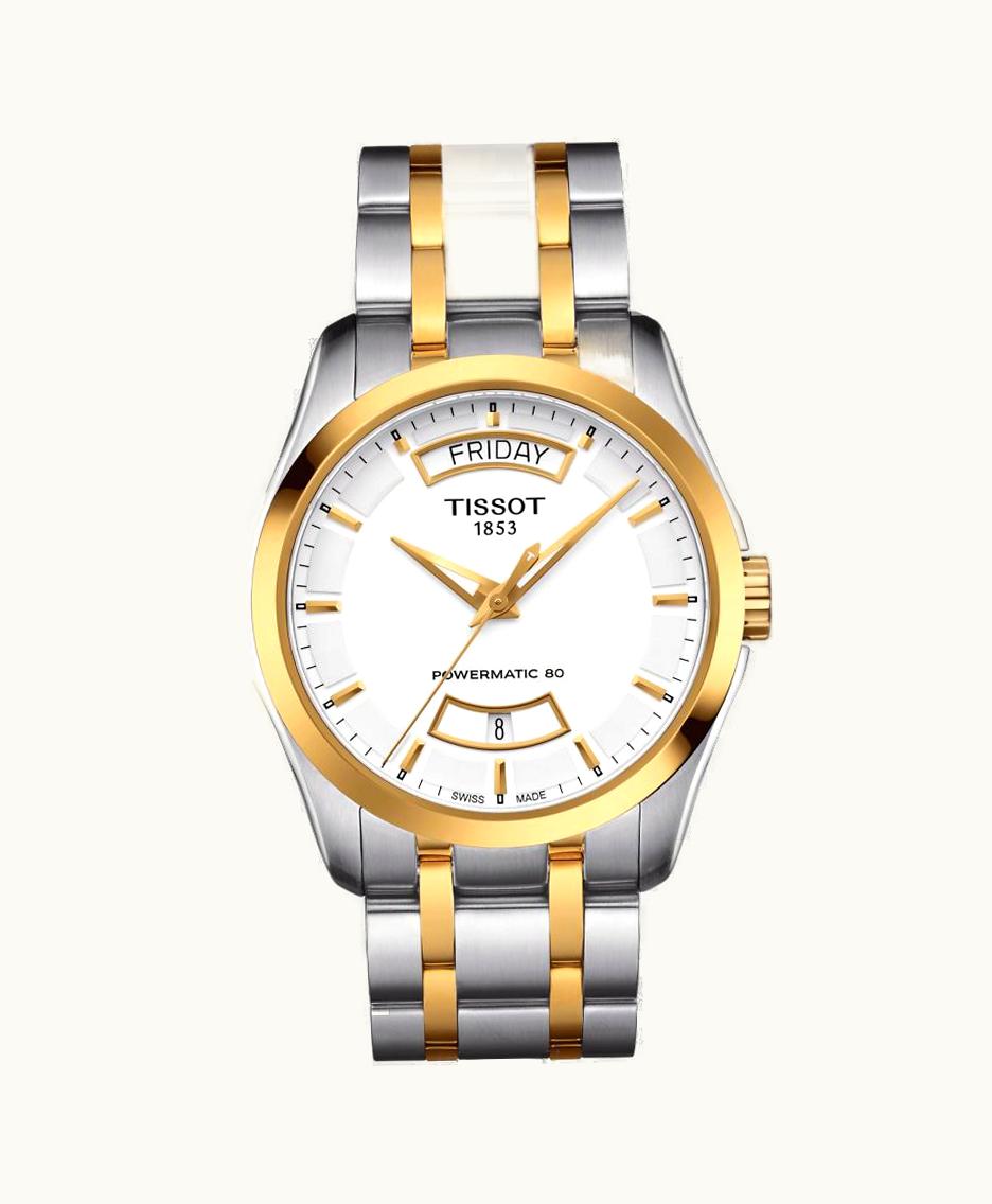 Tissot Couturier Powermatic 80 39 Stainless Steel / Yellow Gold PVD / White / Bracelet