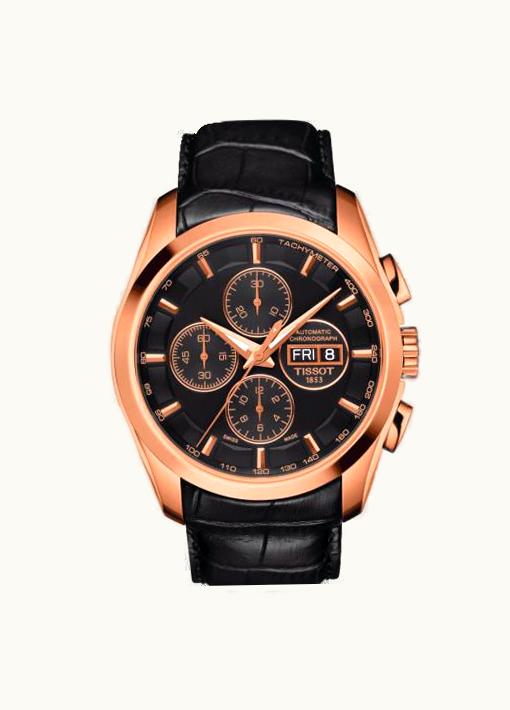 Tissot Tissot Couturier Automatic Chronograph 43 Rose Gold PVD / Black