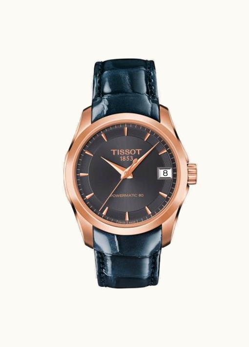 Tissot Couturier Powermatic 80 32 Rose Gold PVD / Grey / Strap