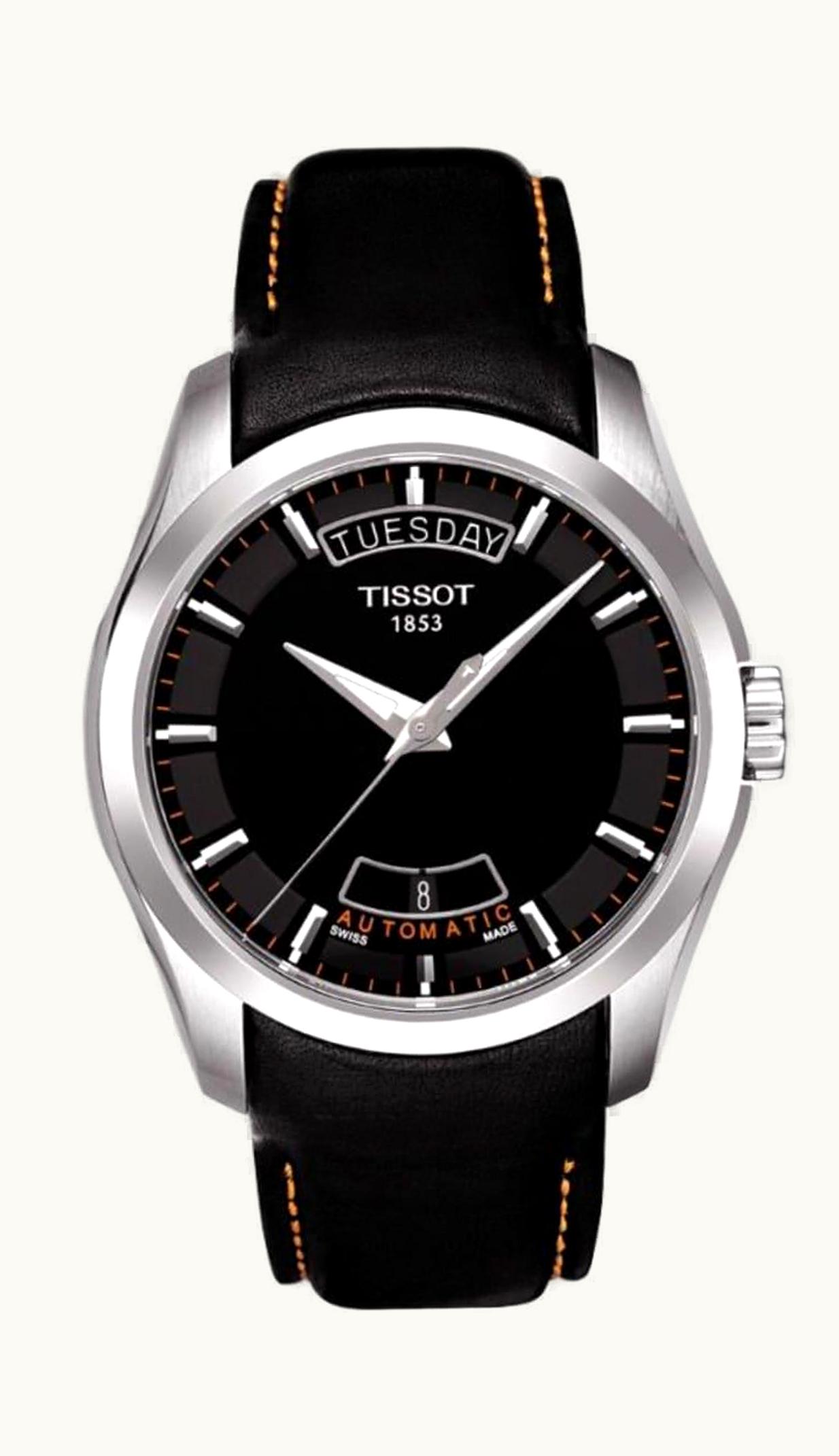 Tissot Couturier Automatic Day-Date Stainless Steel / Black / Strap