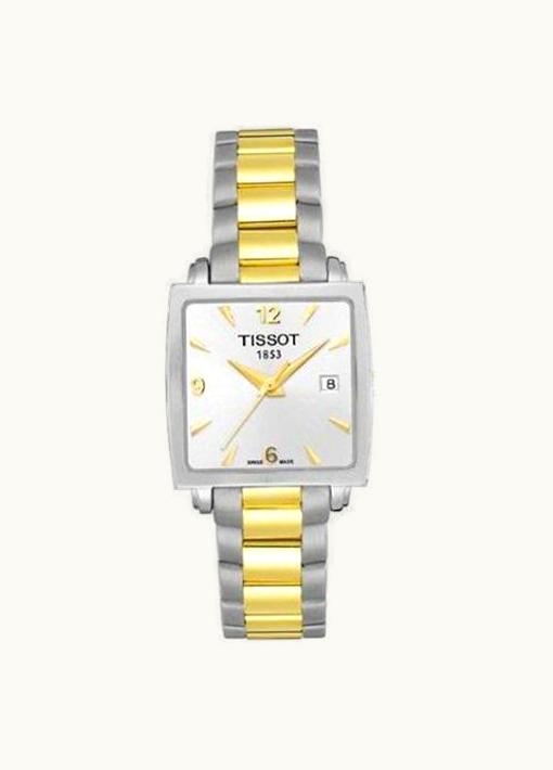 Tissot Everytime Square Stainless Steel / Yellow Gold PVD / Silver / Bracelet
