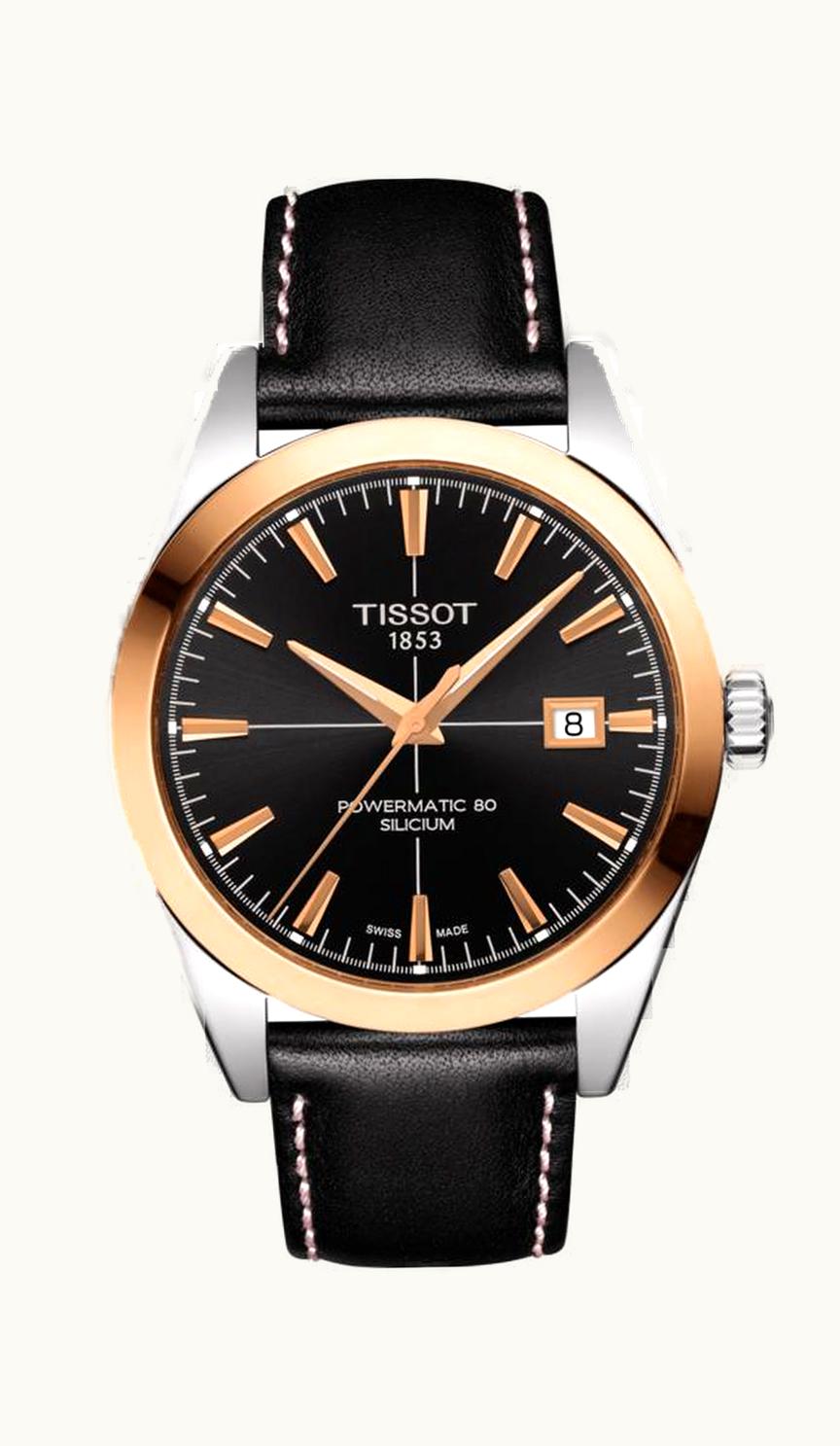 Tissot Gentleman Powermatic Stainless Steel / Red Gold / Brown / Strap