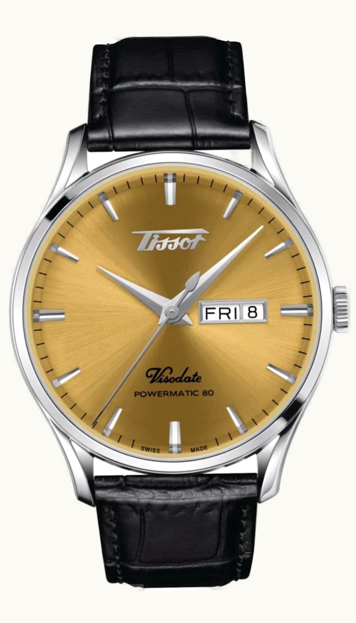 Tissot Visodate Powermatic 80 Stainless Steel / Champagne / Strap