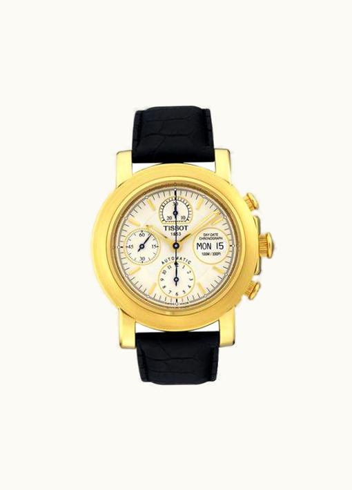 Tissot T-Lord Chronograph Automatic Yellow Gold / Silver / Strap