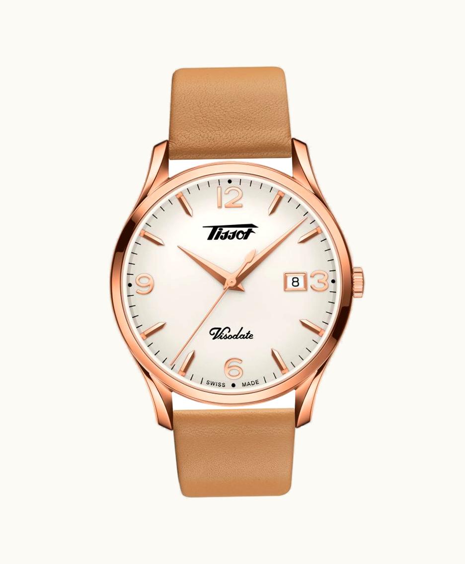 Tissot Visodate Quartz 40 Rose Gold PVD / Silver / Strap