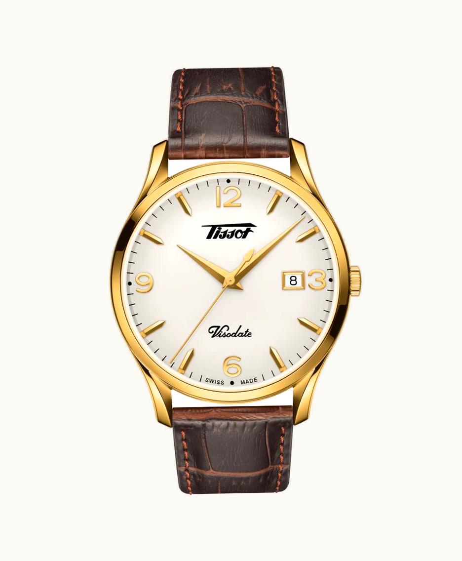 Tissot Visodate Quartz 40 Yellow Gold PVD / Silver / Strap