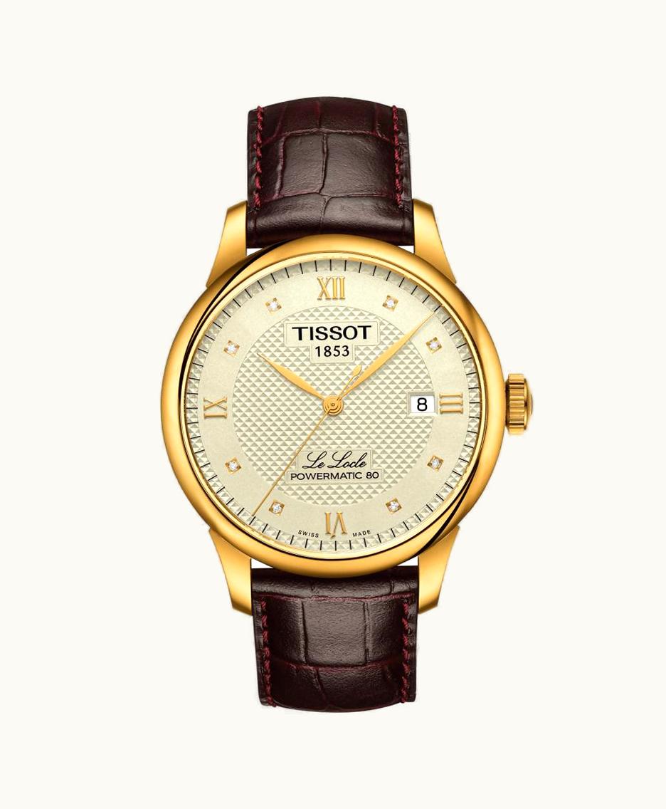 Tissot Le Locle Powermatic 80 39.3 Yellow Gold PVD / Ivory / Strap