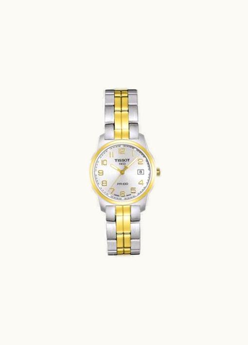 Tissot PR 100 Quartz 24.5 Stainless Steel / Yellow Gold PVD / Silver / Bracelet