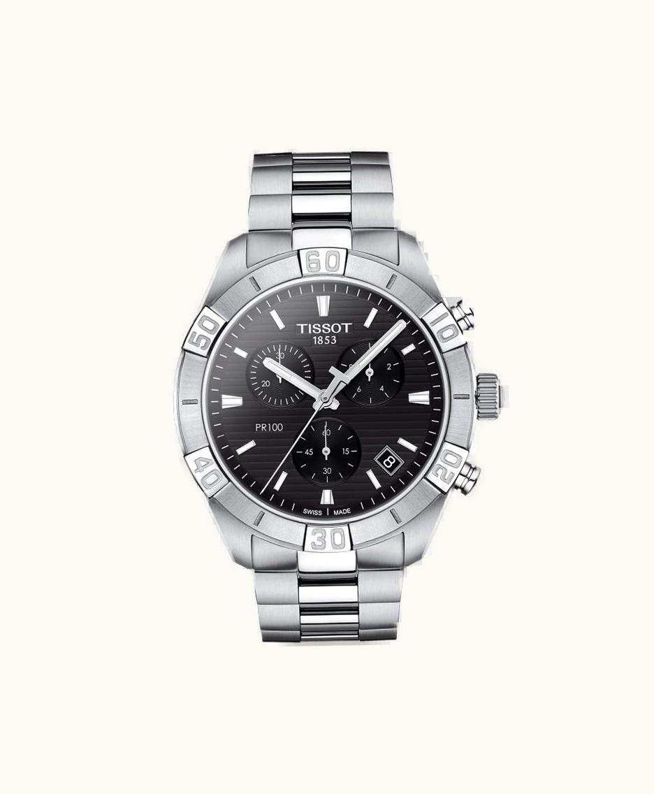 Tissot PR 100 Sport Gent Chronograph Stainless Steel / Black / Bracelet