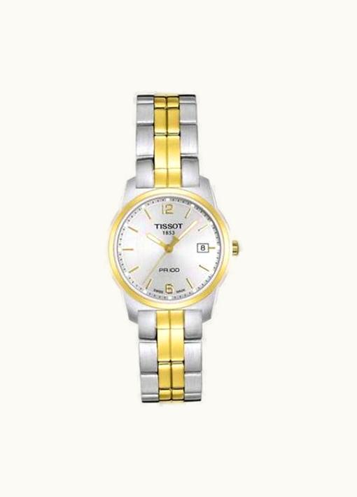 Tissot PR 100 Quartz 24.5 Stainless Steel / Yellow Gold PVD / Silver / Bracelet