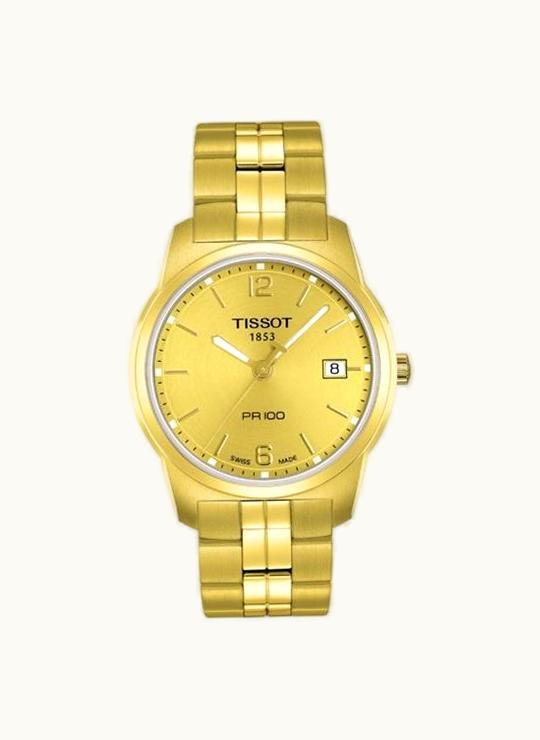 Tissot PR 100 Quartz 38 Yellow Gold PVD / Champagne / Bracelet