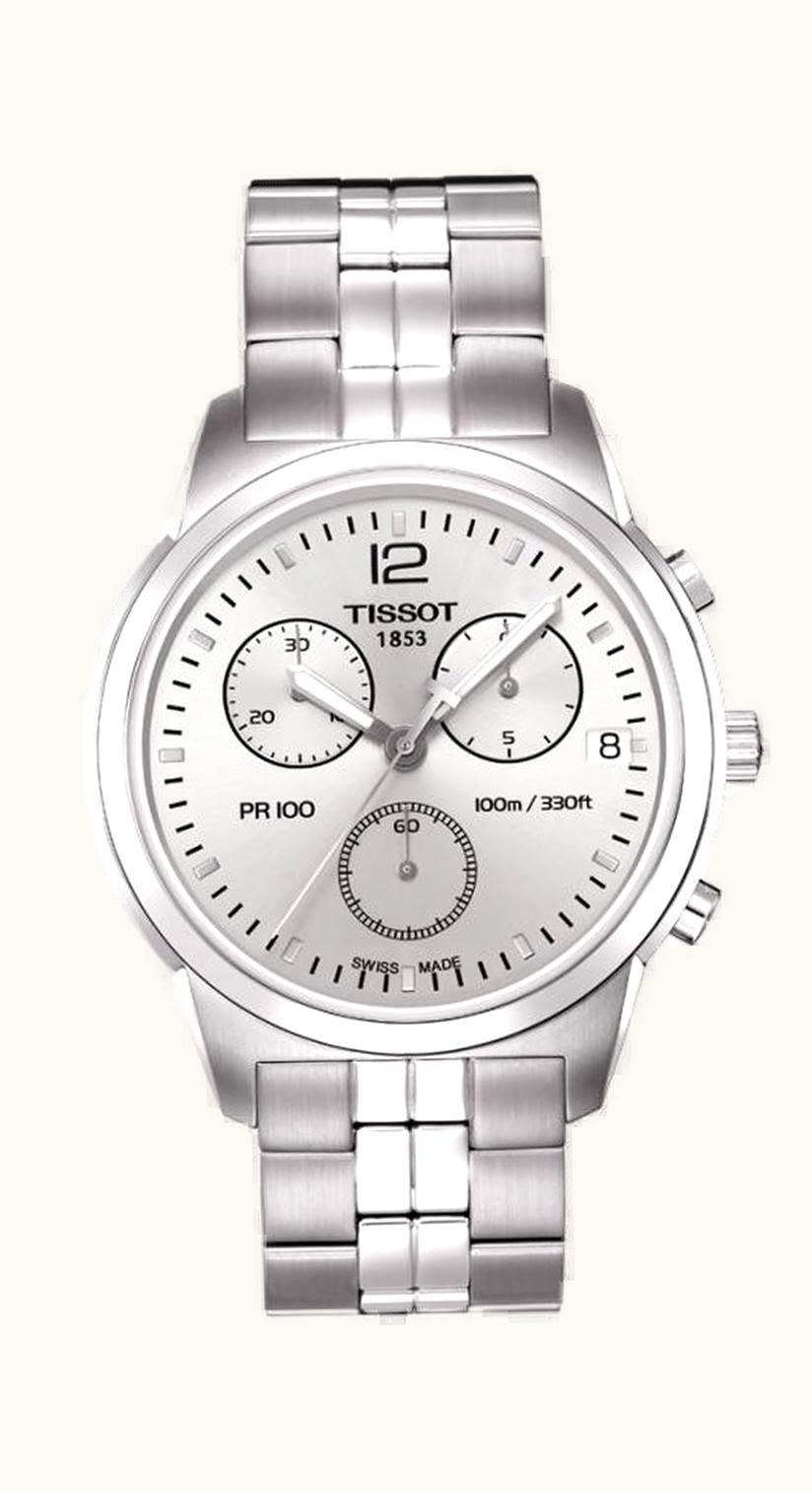 Tissot PR 100 Chronograph Quartz 38 Stainless Steel / Silver / Bracelet