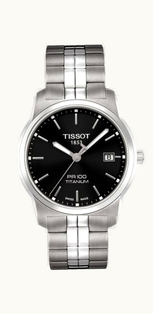 Tissot PR 100 Quartz 38 Titanium / Black / Bracelet