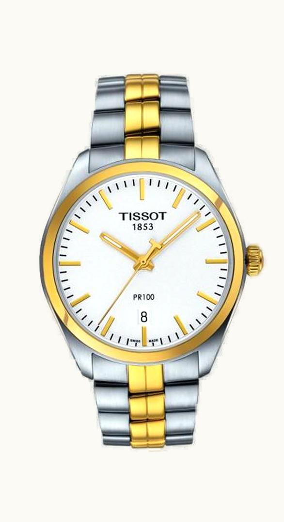 Tissot PR 100 Quartz 39 Stainless Steel / Yellow Gold PVD / Silver / Bracelet
