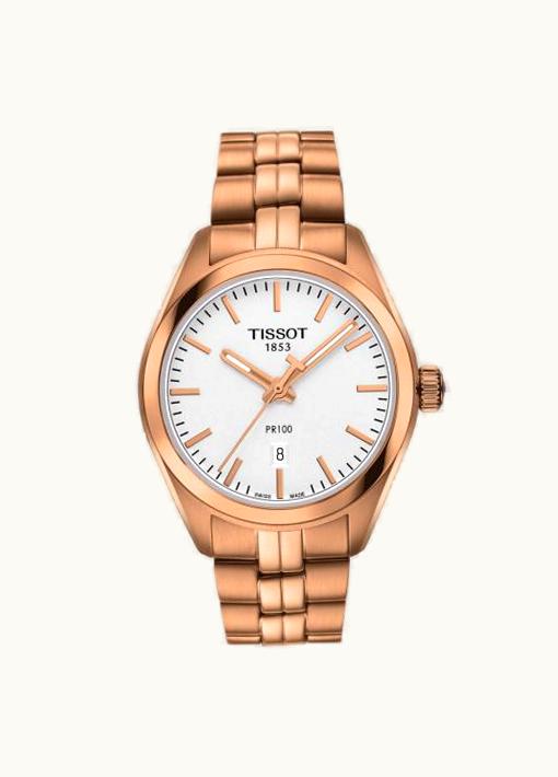 Tissot PR 100 Quartz 33 Rose Gold PVD / Silver / Bracelet