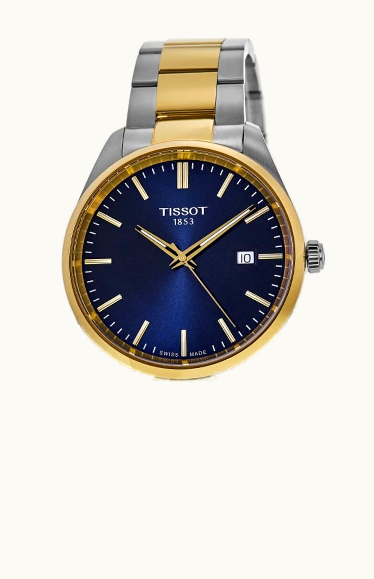 Tissot PR 100 Quartz 40 Stainless Steel - Yellow Gold / Blue / Bracelet