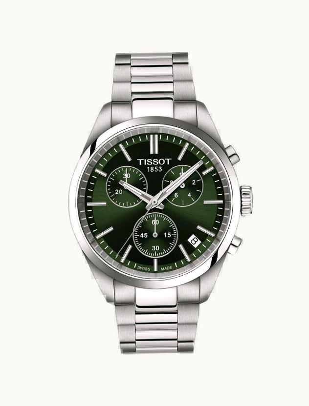 Tissot PR 100 Quartz Chronograph Stainless Steel / Green / Bracelet
