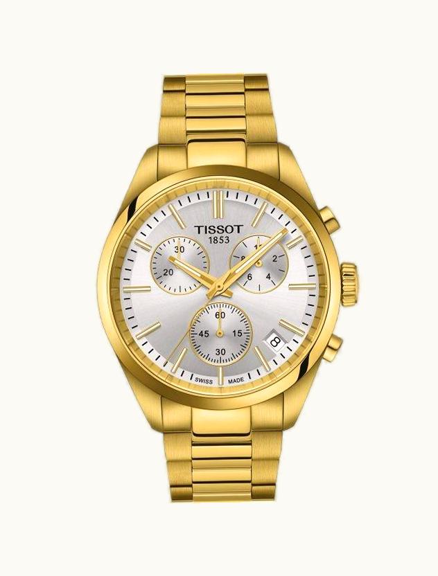 Tissot PR 100 Quartz Chronograph Yellow Gold  / Silver / Bracelet