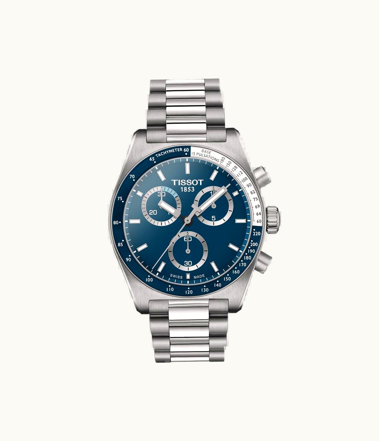 Tissot PR516 Chronograph Quartz Stainless Steel / Blue / Bracelet