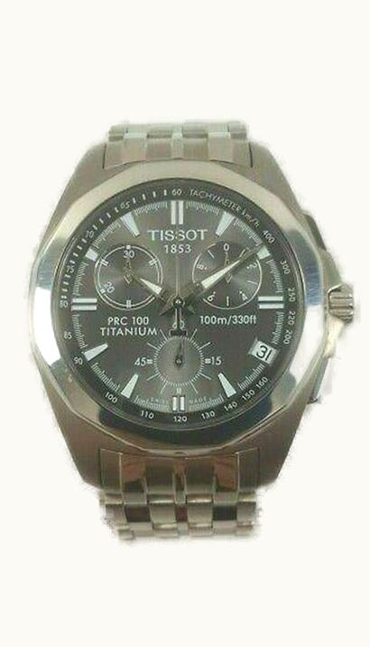 Tissot PRC 100 Chronograph Quartz 41.3 Titanium / Black / Bracelet
