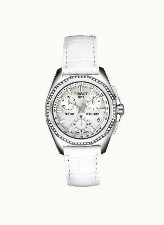 Tissot PRC 100 Chronograph Quartz 34.8 Stainless Steel / MOP / Strap
