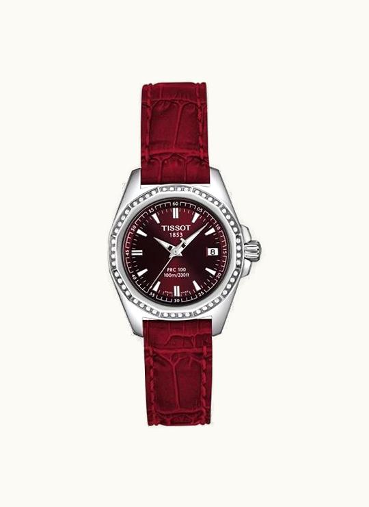 Tissot PRC 100 Quartz 29.7 Stainless Steel / Red / Strap