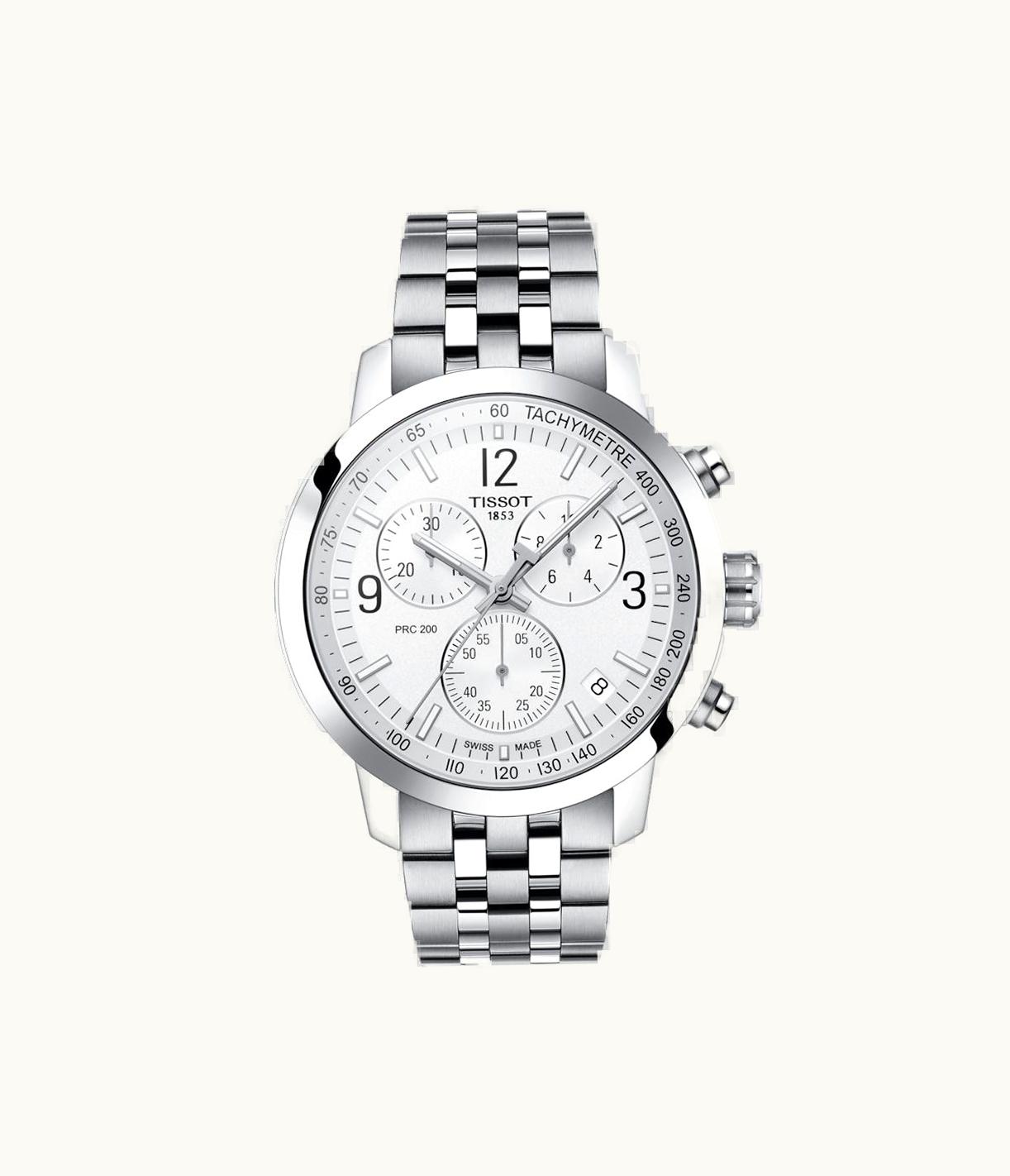 Tissot PRC 200 Quartz Chronograph Stainless Steel / Silver / Bracelet