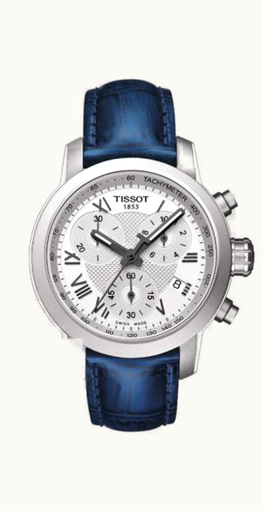 Tissot PRC 200 Quartz Chronograph Lady Roman Blue Leather